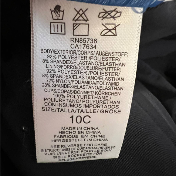 Gabar One-Piece Swimsuit in Blue Green and Black Fern Print Size 10C - Picture 5 of 6